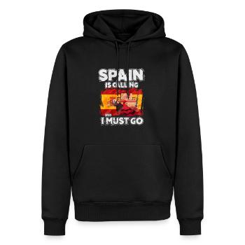 Espagne - Sweat à capuche Premium bio Homme - noir - Devant - Nico (187cm)