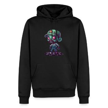 Halloween des cheminots - Sweat à capuche Premium bio Homme - noir - Devant - Nico (187cm)