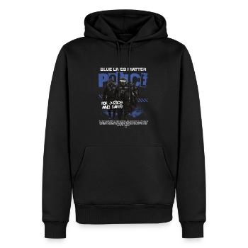 Police Policier Flic - Sweat à capuche Premium bio Homme - noir - Devant - Nico (187cm)