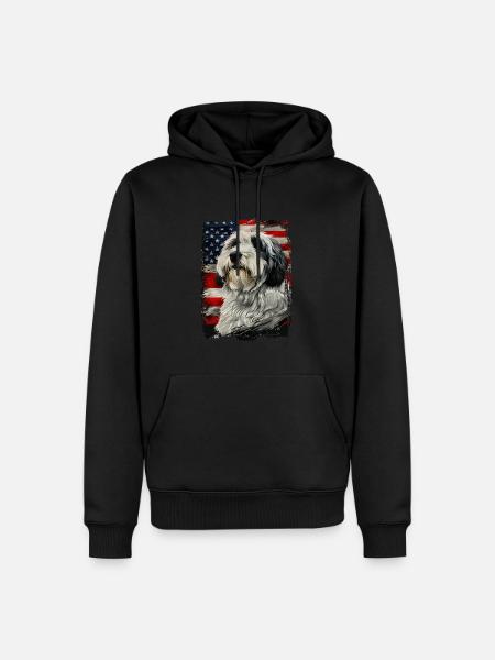 American Flag Bobtail - Men’s Premium Organic Hoodie - black
