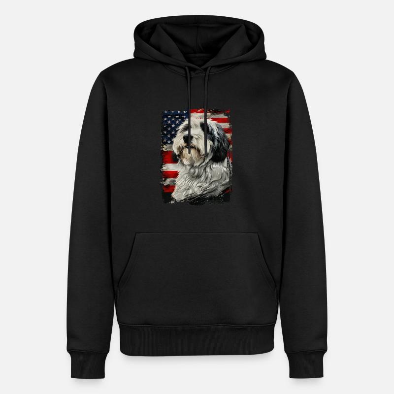 Drapeau américain Bobtail - Sweat à capuche Premium bio Homme - noir