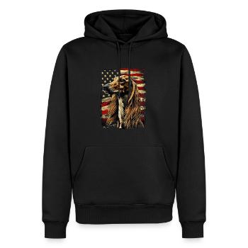 Saluki America États-Unis - Sweat à capuche Premium bio Homme - noir - Devant - Nico (187cm)