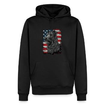 Schottischer Deerhound, Amerika Usa - Männer Premium Bio Hoodie - Schwarz - Vorne - Nico (187cm)