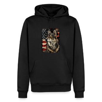 Vallhund suédois-Amérique États-Unis - Sweat à capuche Premium bio Homme - noir - Devant - Nico (187cm)