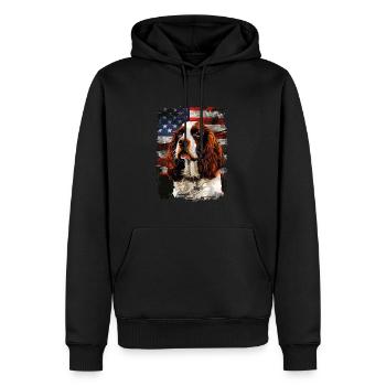 Épagneul springer anglais, Amérique États-Unis - Sweat à capuche Premium bio Homme - noir - Devant - Nico (187cm)