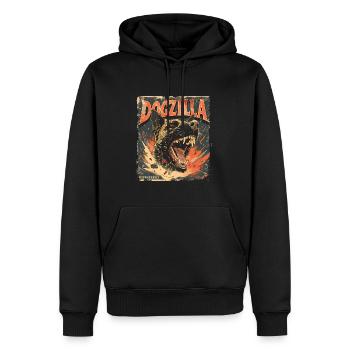 German Shepherd Dogzilla - Men’s Premium Organic Hoodie - black - Front - Nico (187cm)