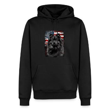 Keeshond Amerika Usa - Männer Premium Bio Hoodie - Schwarz - Vorne - Nico (187cm)