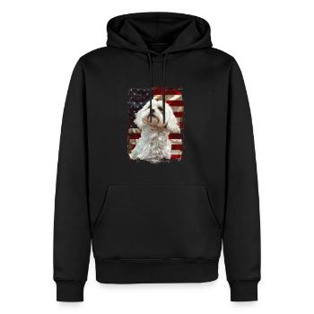 Maltese America États-Unis - Sweat à capuche Premium bio Homme - noir - Devant - Nico (187cm)