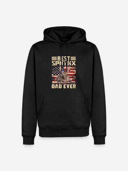 Papa Sphynx - Sweat à capuche Premium bio Homme - noir