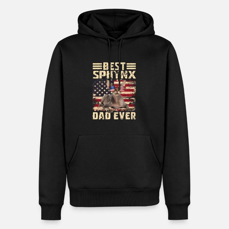 Papa Sphynx - Sweat à capuche Premium bio Homme - noir