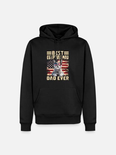 Egyptian Mau Papa - Men’s Premium Organic Hoodie - black