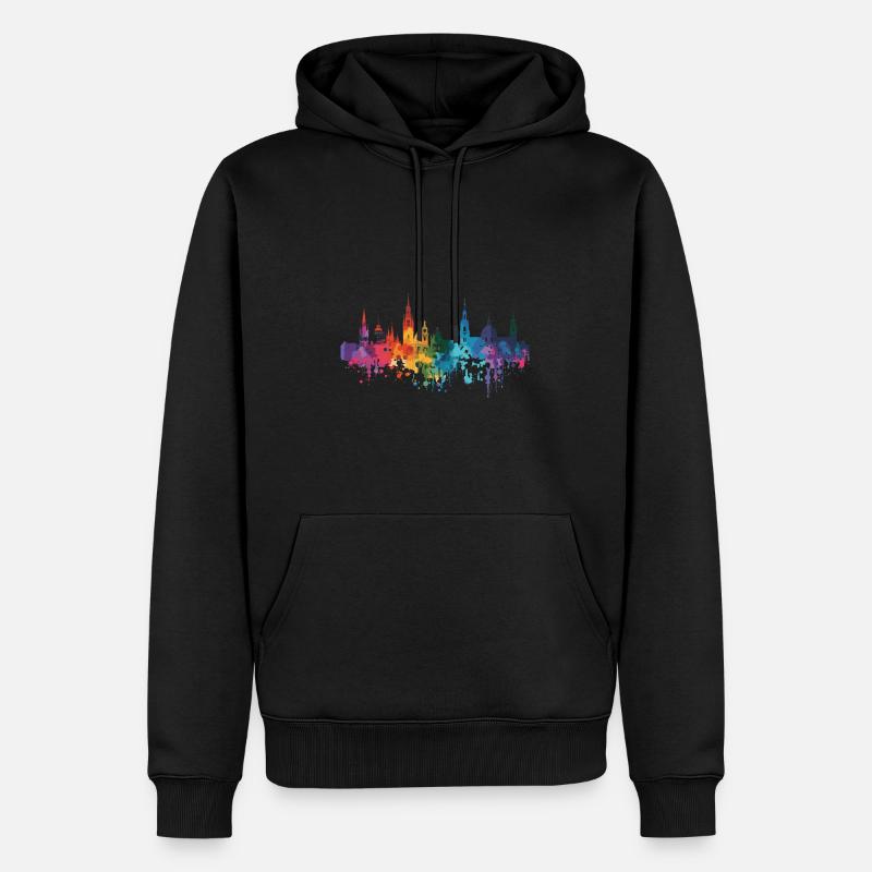 Mönchengladbach - Männer Premium Bio Hoodie - Schwarz