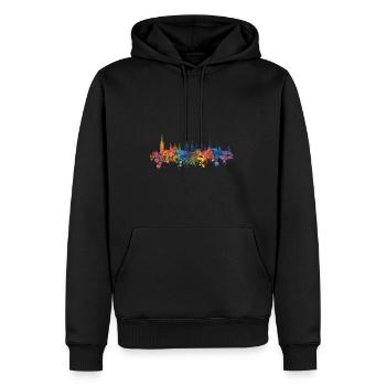 Naumburg (Saale) - Männer Premium Bio Hoodie - Schwarz - Vorne - Nico (187cm)
