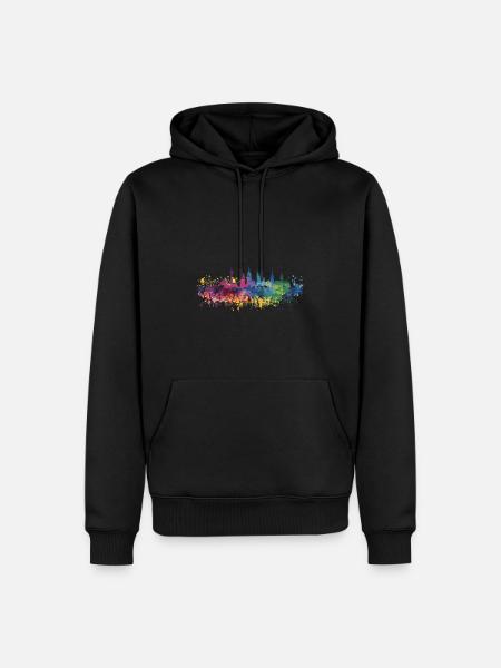 Neukirchen-Vluyn - Männer Premium Bio Hoodie - Schwarz