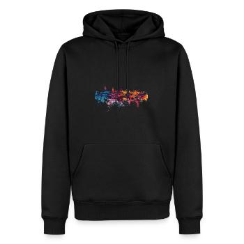 Neu-Ulm - Männer Premium Bio Hoodie - Schwarz - Vorne - Nico (187cm)