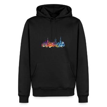 Nienburg_Weser - Sweat à capuche Premium bio Homme - noir - Devant - Nico (187cm)