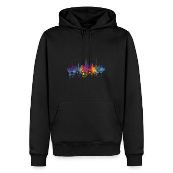 Rüsselsheim am Main - Männer Premium Bio Hoodie - Schwarz - Vorne - Nico (187cm)