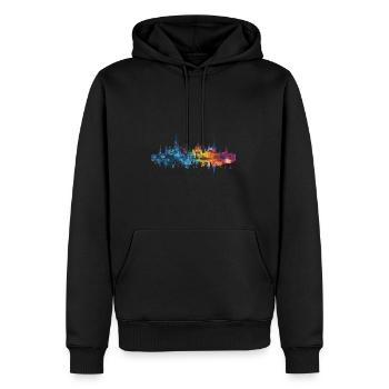 Voerde (Rhin inférieur) - Sweat à capuche Premium bio Homme - noir - Devant - Nico (187cm)