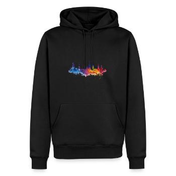 Bocholt - Männer Premium Bio Hoodie - Schwarz - Vorne - Nico (187cm)