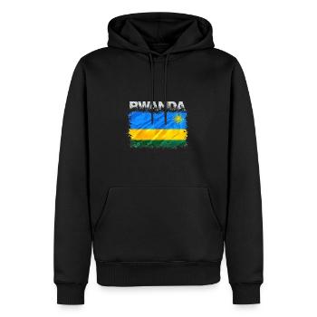 Rwanda - Sweat à capuche Premium bio Homme - noir - Devant - Nico (187cm)
