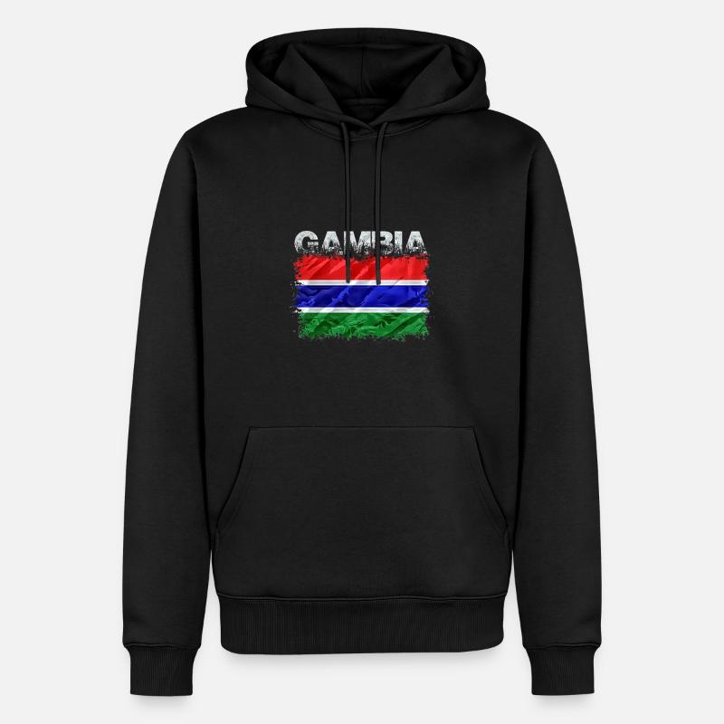 Gambia - Männer Premium Bio Hoodie - Schwarz