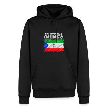 Guinée - Sweat à capuche Premium bio Homme - noir - Devant - Nico (187cm)
