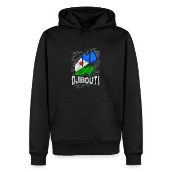 Dschibuti - Männer Premium Bio Hoodie - Schwarz - Vorne - Nico (187cm)