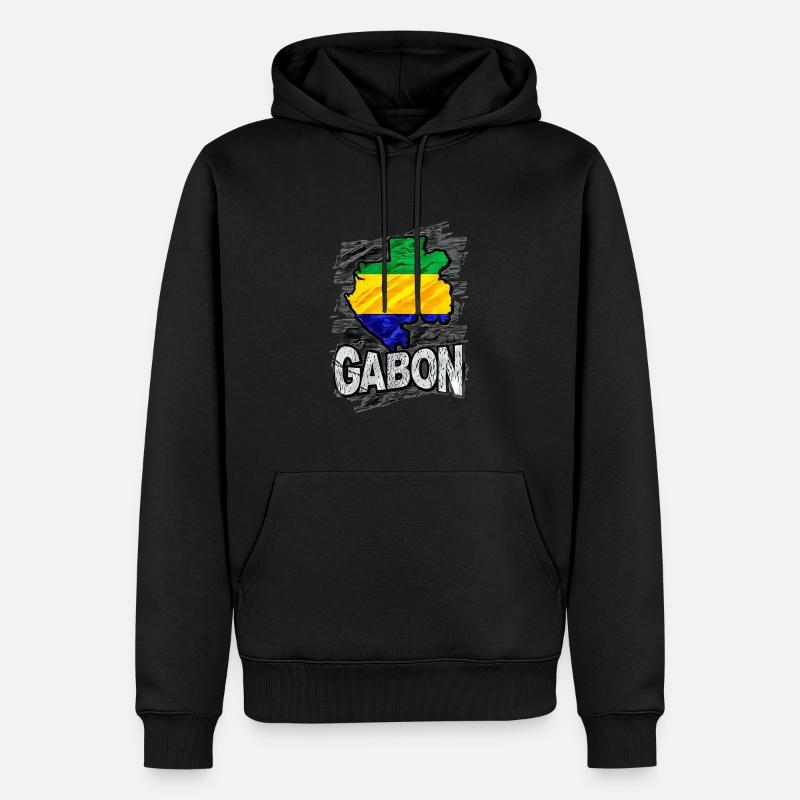 Gabun - Männer Premium Bio Hoodie - Schwarz