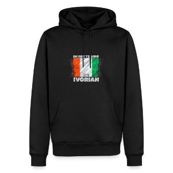 Côte d’Ivoire - Sweat à capuche Premium bio Homme - noir - Devant - Nico (187cm)