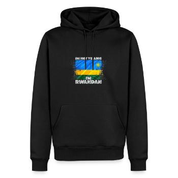 Rwanda - Sweat à capuche Premium bio Homme - noir - Devant - Nico (187cm)