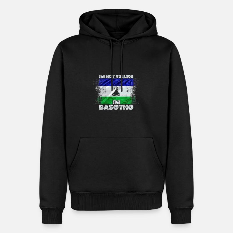 Lesotho - Männer Premium Bio Hoodie - Schwarz