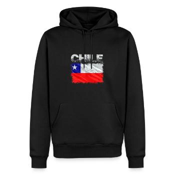 Chile - Männer Premium Bio Hoodie - Schwarz - Vorne - Nico (187cm)