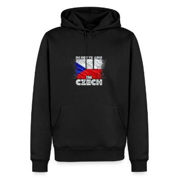 Tchéquie - Sweat à capuche Premium bio Homme - noir - Devant - Nico (187cm)