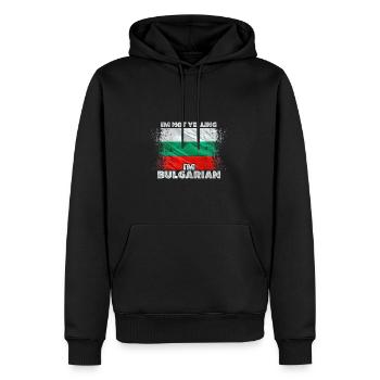 Bulgaria - Men’s Premium Organic Hoodie - black - Front - Nico (187cm)