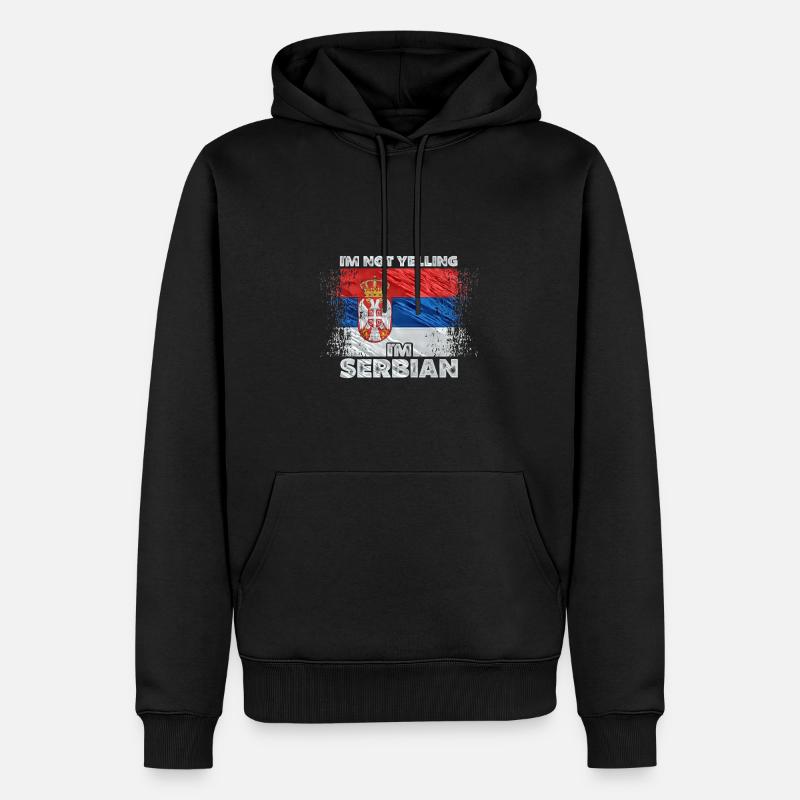 Serbie - Sweat à capuche Premium bio Homme - noir