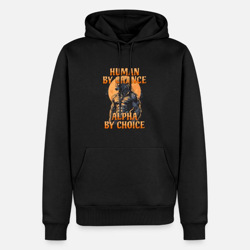 Loup-garou Alpha Loup Mème - Sweat à capuche Premium bio Homme - noir