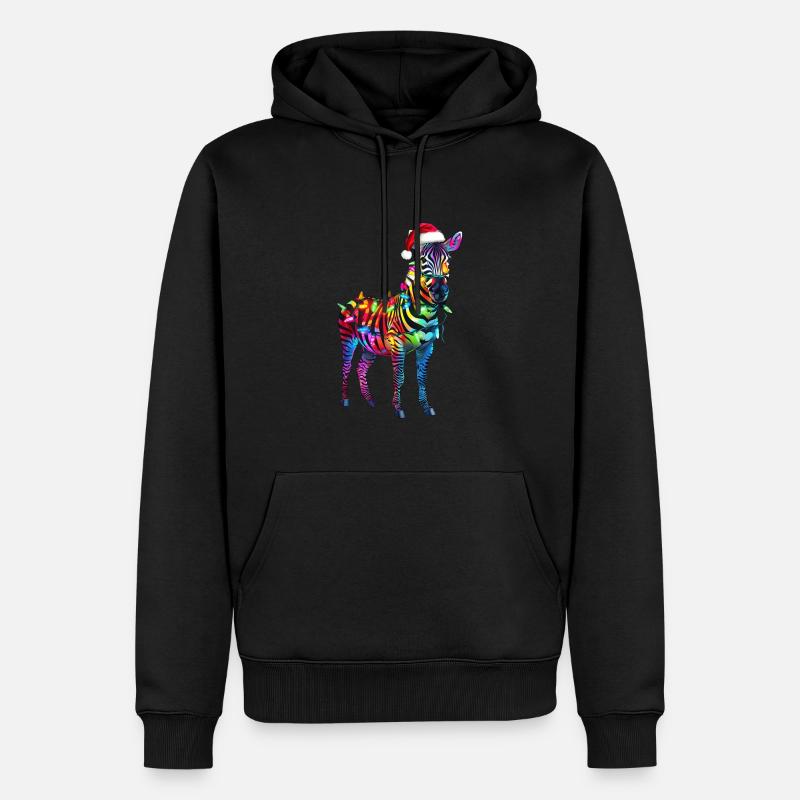 Noël zèbre - Sweat à capuche Premium bio Homme - noir