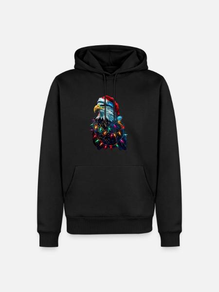 Eagle Christmas - Men’s Premium Organic Hoodie - black
