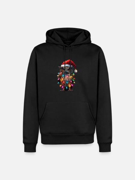 Owl Christmas - Men’s Premium Organic Hoodie - black