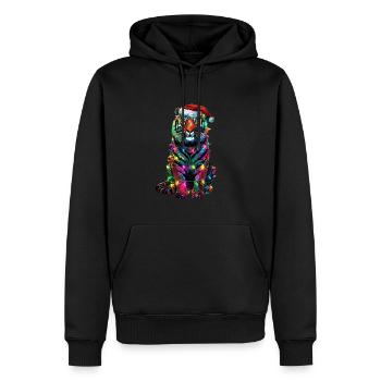 Noël du tigre - Sweat à capuche Premium bio Homme - noir - Devant - Nico (187cm)