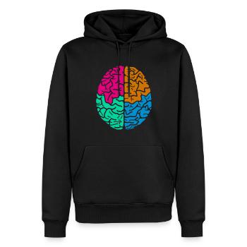 Buntes de cerveau colorés Gehirn - Sweat à capuche Premium bio Homme - noir - Devant - Nico (187cm)