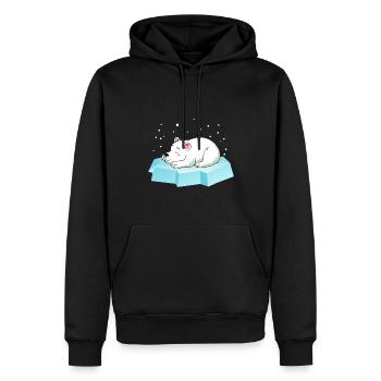 Ours polaire endormi - Sweat à capuche Premium bio Homme - noir - Devant - Nico (187cm)