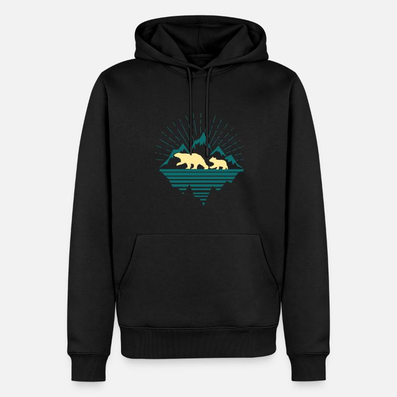 Nordpol Eisbär - Männer Premium Bio Hoodie - Schwarz