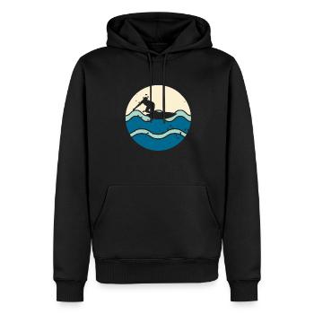 Vintage Classic Ride With The Wave Surfing - Männer Premium Bio Hoodie - Schwarz - Vorne - Nico (187cm)