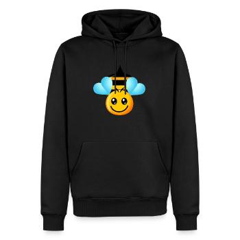 Happy Bee - Men’s Premium Organic Hoodie - black - Front - Nico (187cm)