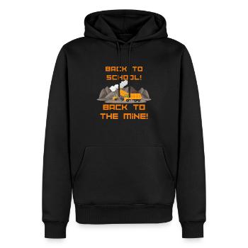 Back to school! Back to the mine! - Sweat à capuche Premium bio Homme - noir - Devant - Nico (187cm)