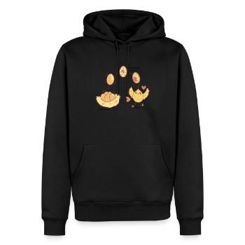 Chicken Life Cycle Drawing - Men’s Premium Organic Hoodie - black - Front - Nico (187cm)