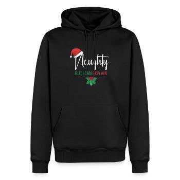 Coquin mais je peux expliquer les couples de Noël drôles - Sweat à capuche Premium bio Homme - noir - Devant - Nico (187cm)