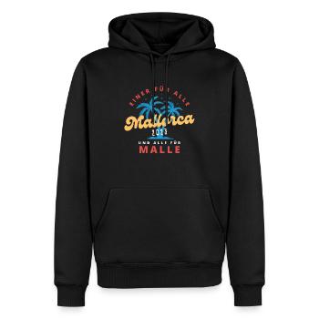 Mallora 2023 | Einer für alle, alle für Malle 2023 - Männer Premium Bio Hoodie - Schwarz - Vorne - Nico (187cm)