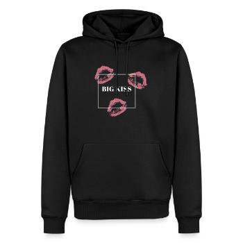 Big kiss - Sweat à capuche Premium bio Homme - noir - Devant - Nico (187cm)